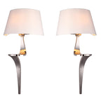 Enzo pair of Nickel Wall Lights