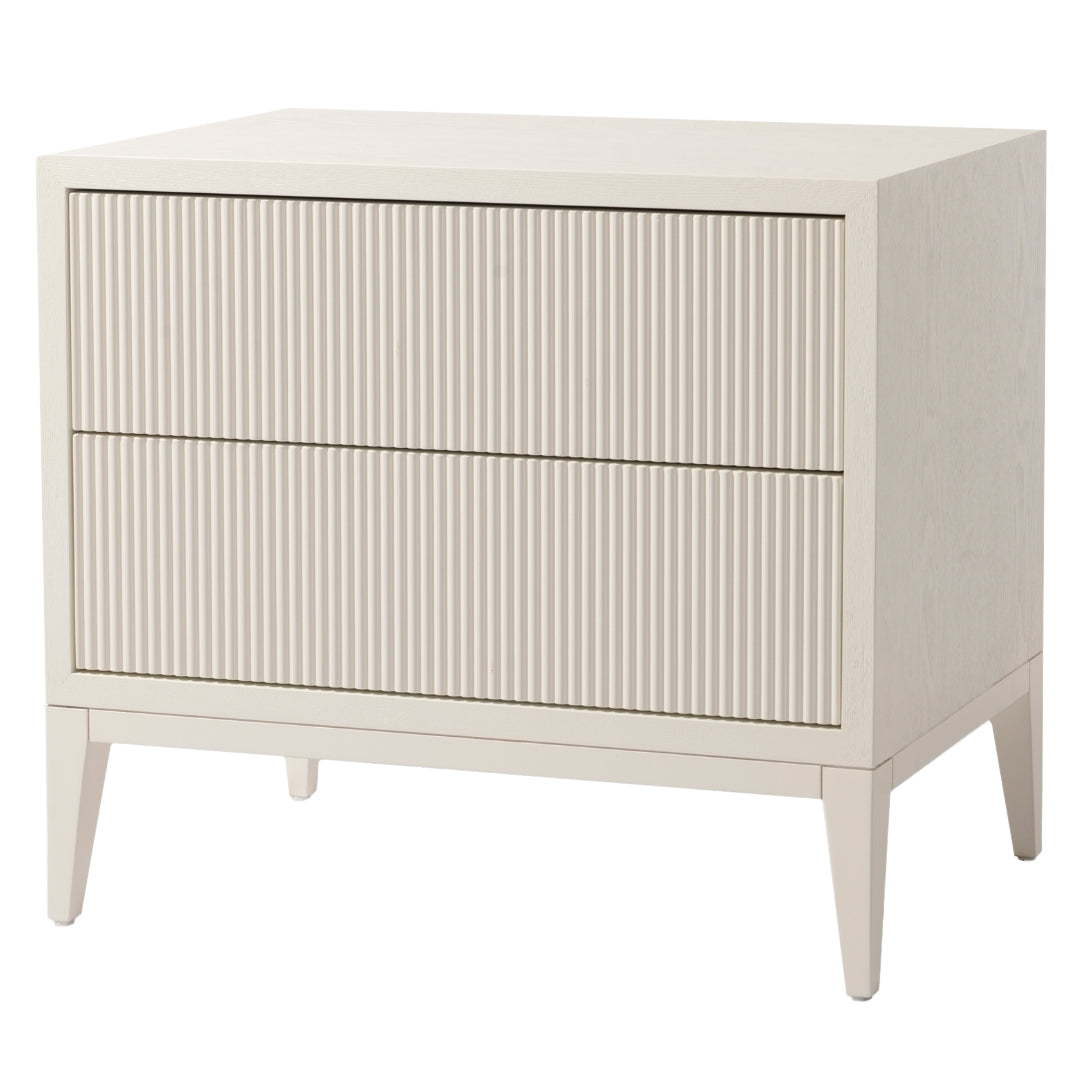 Amur white wide bedside table