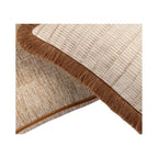 Champagne Rectangle Cushion with brown fringe