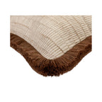 Champagne cushion with brown fringe