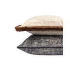 Champagne cushion with brown fringe