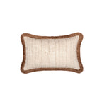 Champagne Rectangle Cushion with brown fringe