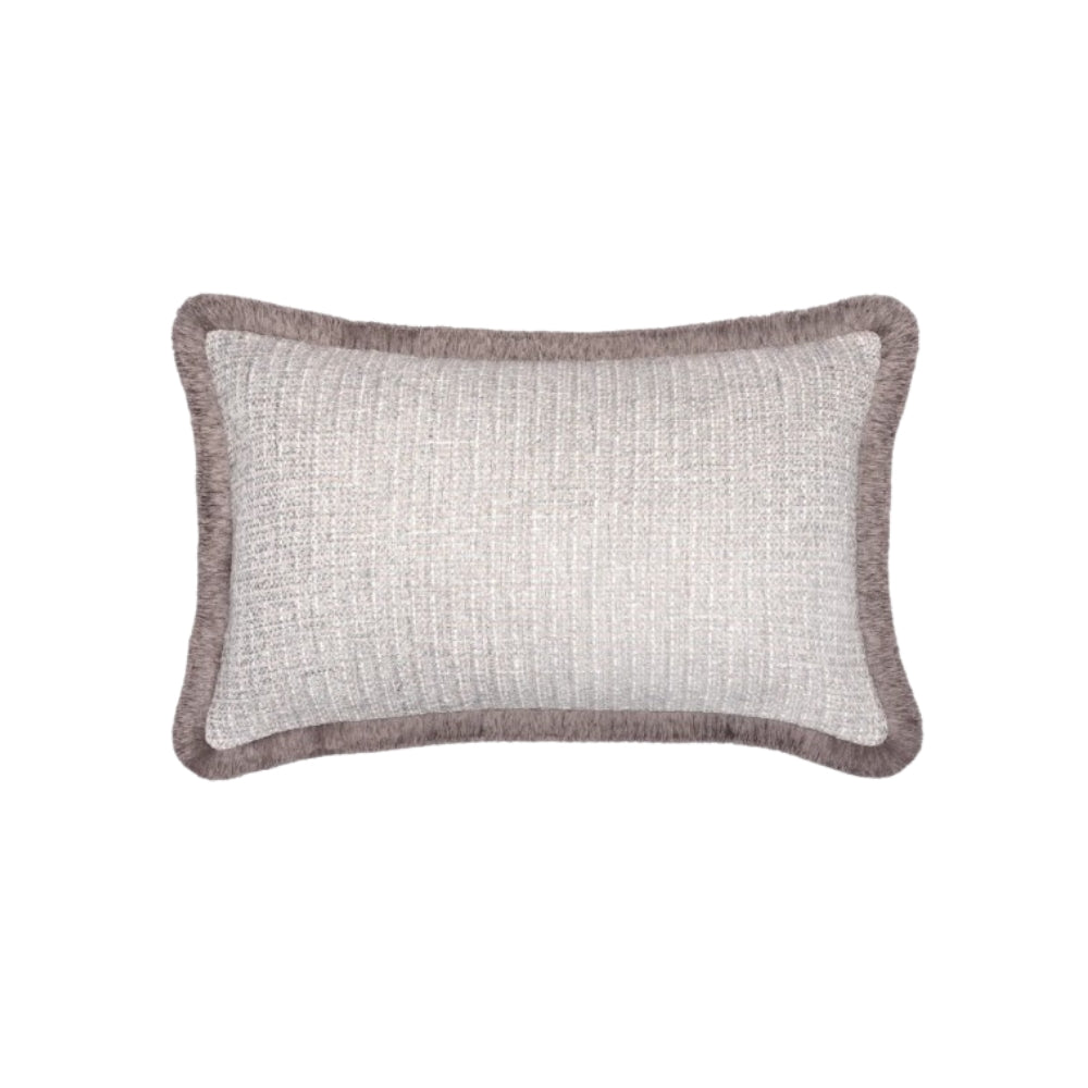 Diorite Rectangle Cushion with Grey Fringe