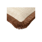 Dune Rectangle Cushion with Brown Fringe
