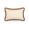 Dune Rectangle Cushion with Brown Fringe