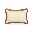 Dune Rectangle Cushion with Brown Fringe