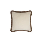 Jasmine Cushion with Brown Fringe - Various Sizes