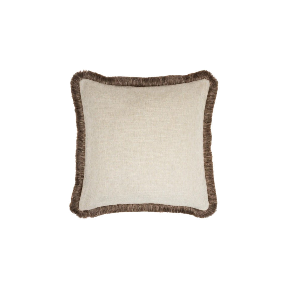 Jasmine Cushion with Brown Fringe - Various Sizes