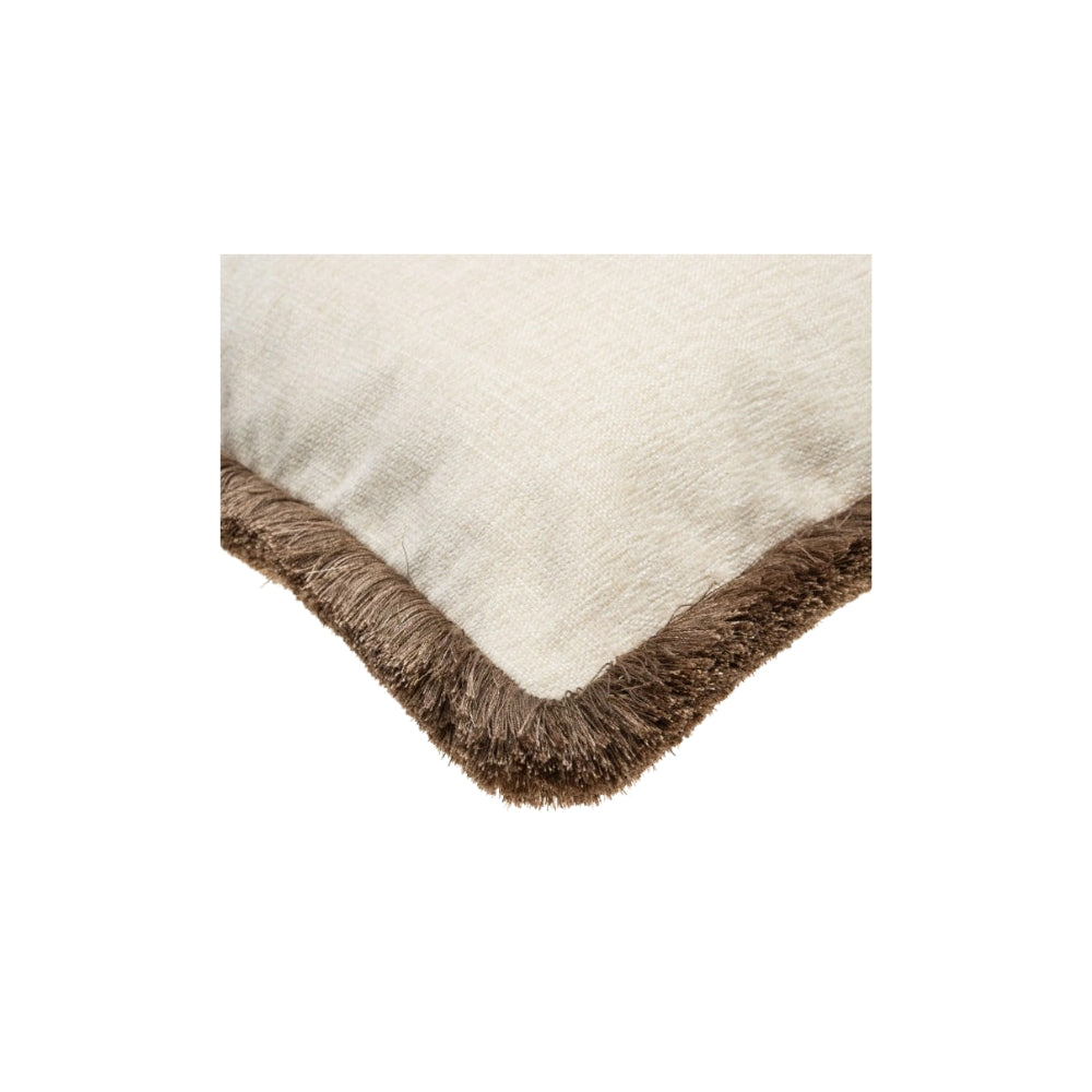 Jasmine Cushion with Brown Fringe - Various Sizes